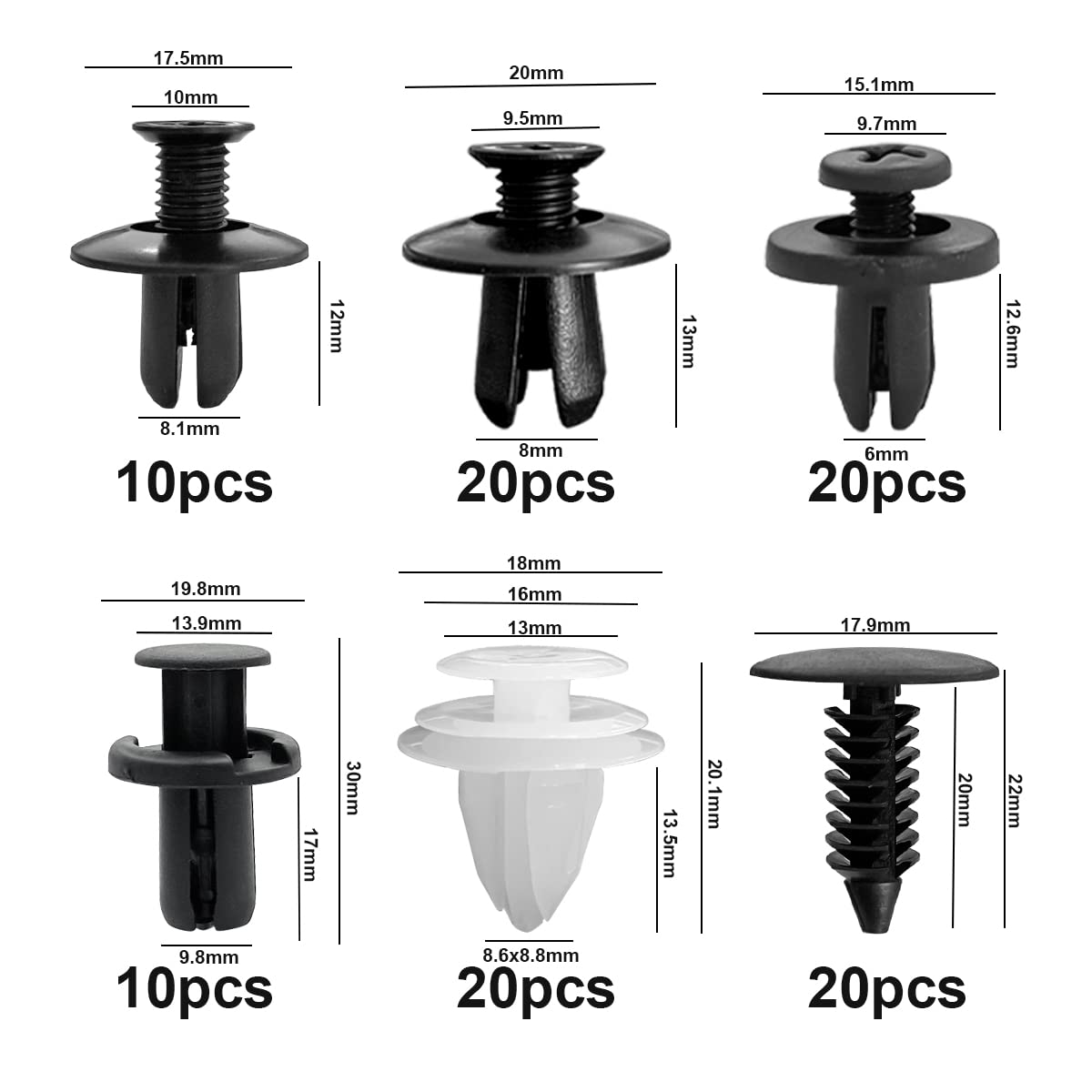 1PCS Car Fastener & Clips For Universal Auto (Fits Most Car Models)