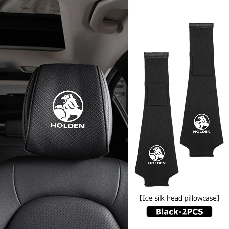 2pcs Car Ice Silk Headrest Pillow Case For Holden (Brand New)