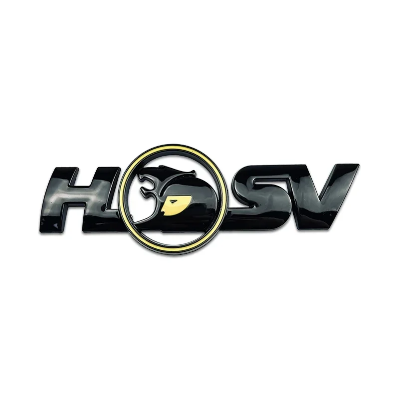 1PC HSV Emblem Badge (Fits All Holden Models) (Glossy Black & Yellow).
