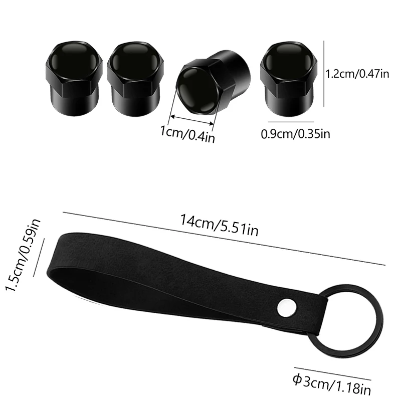 4pcs Chevrolet Valve Caps Dustproof Covers & Keychain (Fits all Holden & Chevrolet Models)