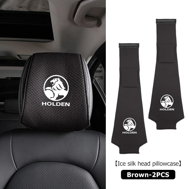 2pcs Car Ice Silk Headrest Pillow Case For Holden (Brand New)