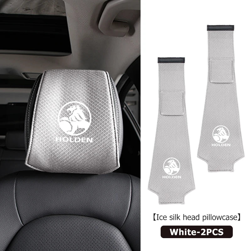2pcs Car Ice Silk Headrest Pillow Case For Holden (Brand New)