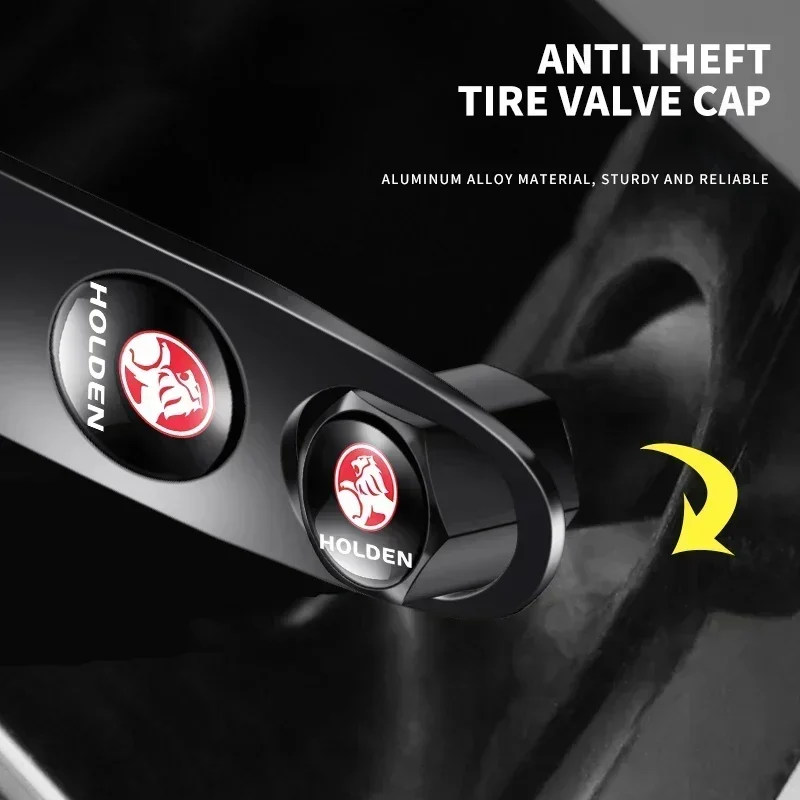 5pcs Holden Valve Stems Cap With Wrench Keychain For Holden (Fits all Holden Models).