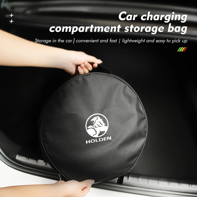 1pcs Car Jump Starter Cable Storage Bag For Holden Logo (Brand New) (Round)