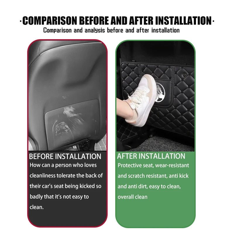 2pcs Car Seat Backrest Protections Anti-Kick Mat For Holden (Fits all Holden Models) (Black)