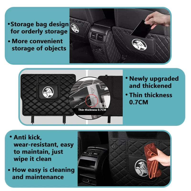 2pcs Car Seat Backrest Protections Anti-Kick Mat For Holden (Fits all Holden Models) (Red)