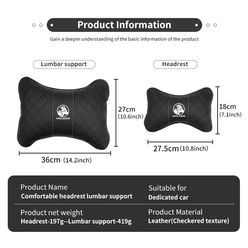 1pcs Car Headrest Cushion Pillow For Holden (Fit All Holden Models) (All Colours Available)