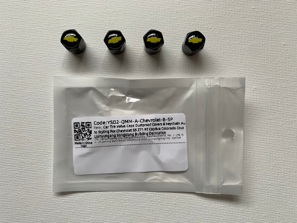 4pcs Chevrolet Valve Caps Dustproof Covers & Keychain (Fits all Holden & Chevrolet Models)